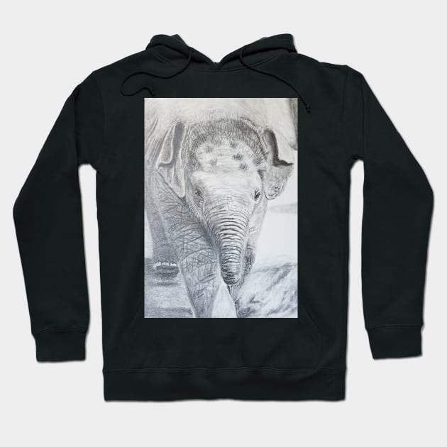 Baby Elephant Hoodie by teenamarie23art